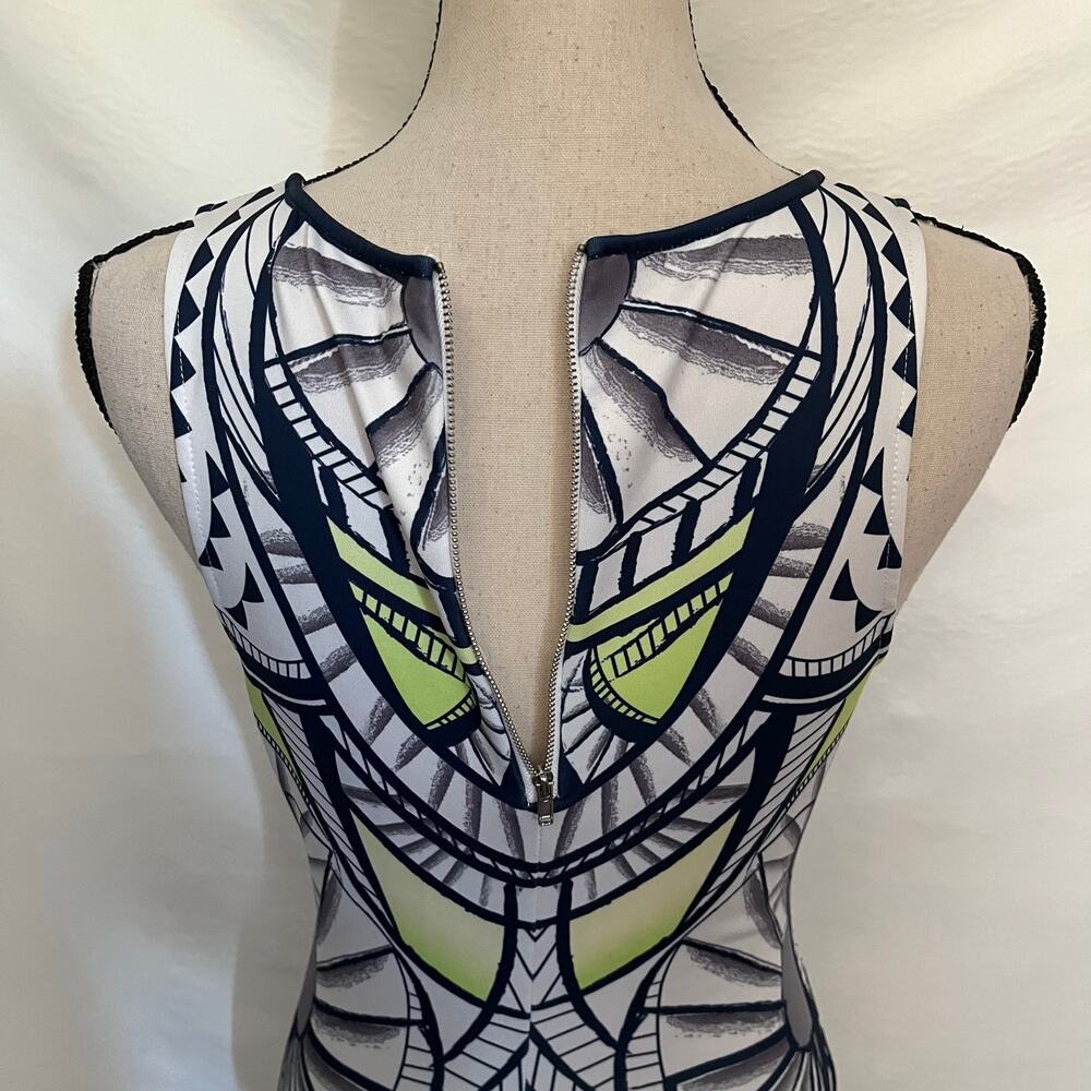 Jealous Tomato Y2 Bodycon Dress Sz S Art Deco Club Tribal Festival Geometric - Picture 9 of 13